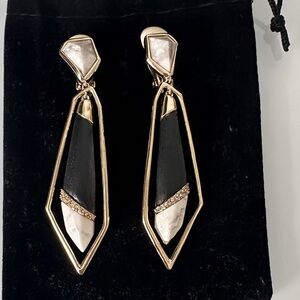 Alexis Bittar Black and Gold Geometric Earrings